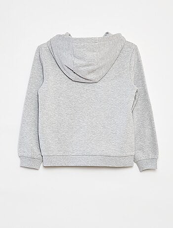 Sudadera lisa con cremallera y capucha