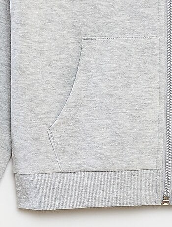 Sudadera lisa con cremallera y capucha