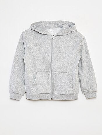 Sudadera lisa con cremallera y capucha