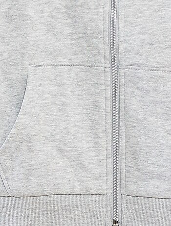 Sudadera lisa con cremallera y capucha