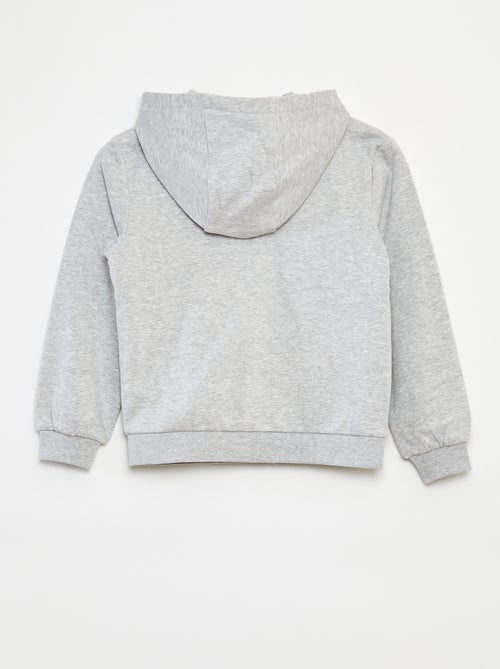 Sudadera lisa con cremallera y capucha - Kiabi