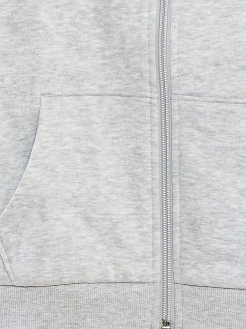Sudadera lisa con cremallera y capucha - Kiabi