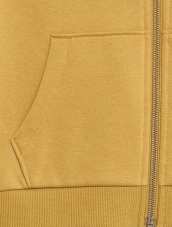 Sudadera lisa con cremallera y capucha