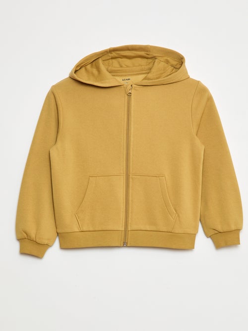 Sudadera lisa con cremallera y capucha - Kiabi