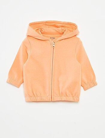 Sudadera lisa con cremallera y capucha