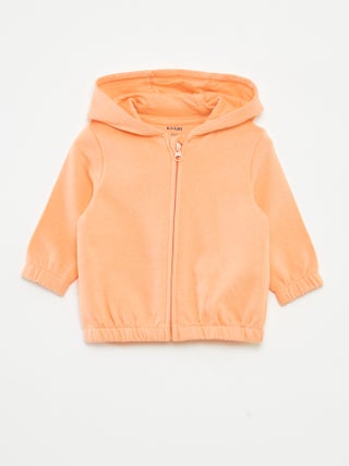 Sudadera lisa con cremallera y capucha