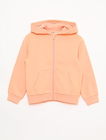 Sudadera lisa con cremallera y capucha