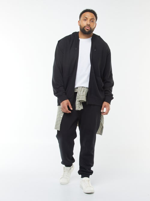 Sudadera lisa con cremallera y capucha - Kiabi