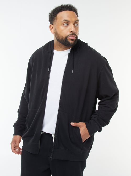 Sudadera lisa con cremallera y capucha - Kiabi