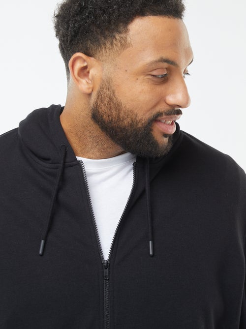 Sudadera lisa con cremallera y capucha - Kiabi