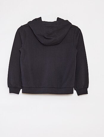 Sudadera lisa con cremallera y capucha