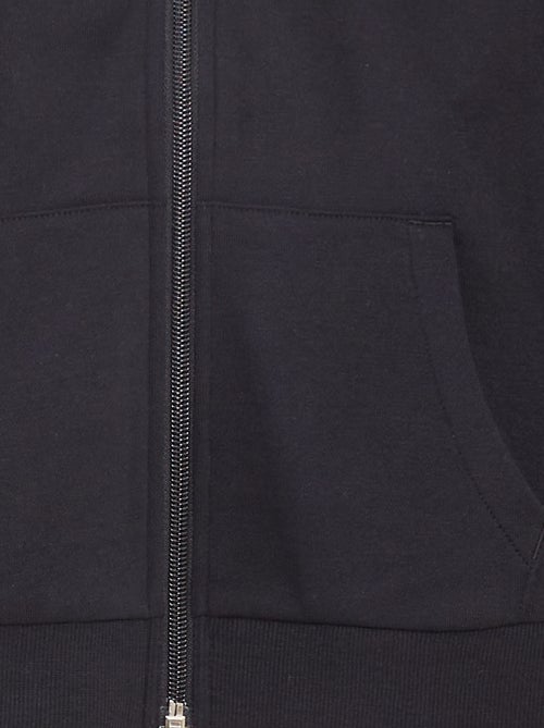 Sudadera lisa con cremallera y capucha - Kiabi