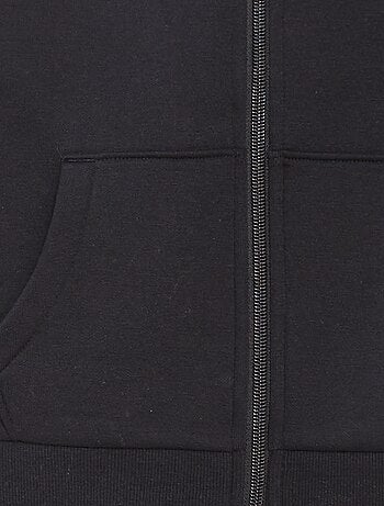 Sudadera lisa con cremallera y capucha