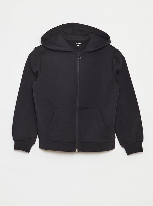 Sudadera lisa con cremallera y capucha - Kiabi