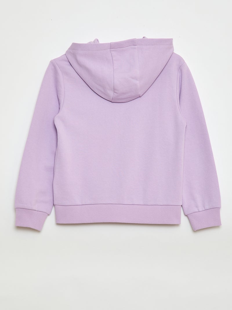 Sudadera lisa con cremallera y capucha Purpura - Kiabi