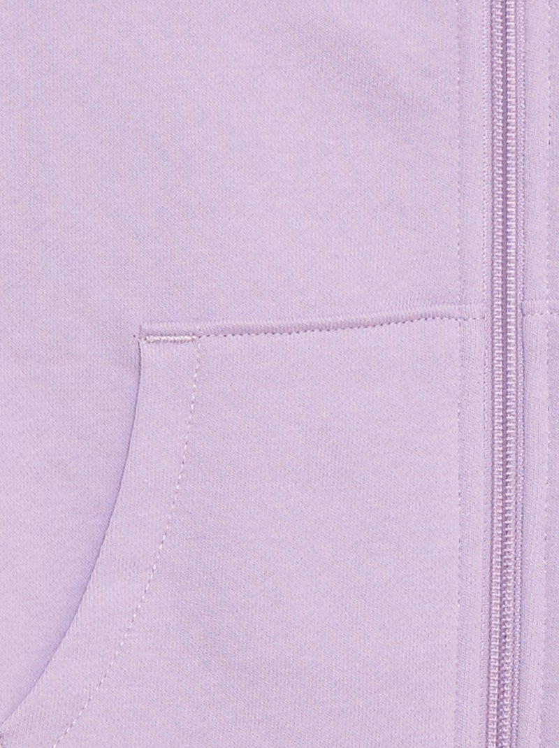 Sudadera lisa con cremallera y capucha Purpura - Kiabi