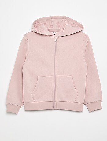 Sudadera lisa con cremallera y capucha