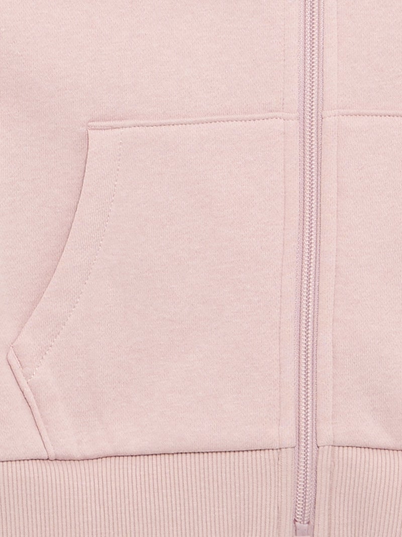 Sudadera lisa con cremallera y capucha Purpura - Kiabi