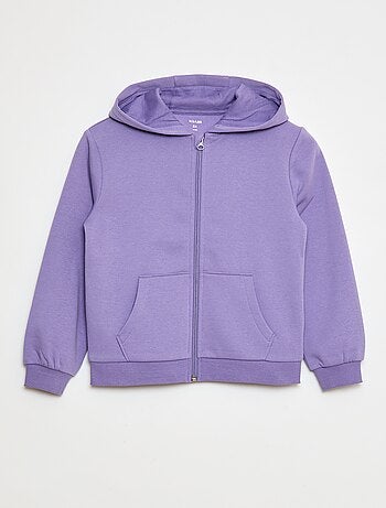 Sudadera lisa con cremallera y capucha