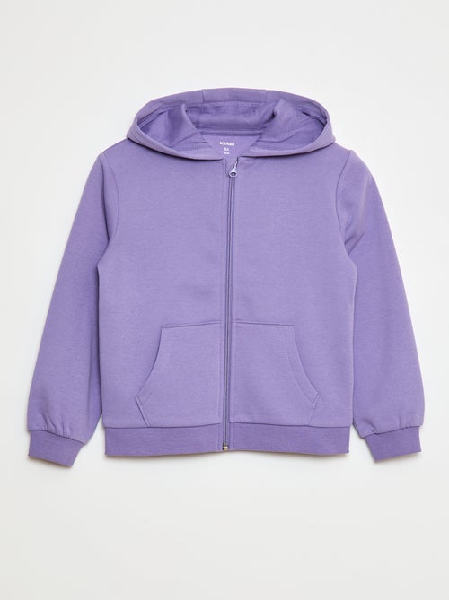 Sudadera lisa con cremallera y capucha - Kiabi