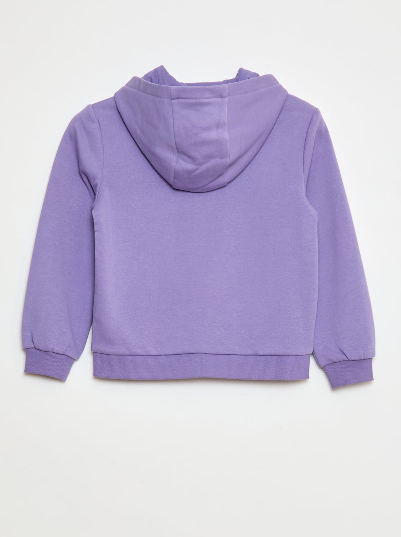 Sudadera lisa con cremallera y capucha Purpura - Kiabi