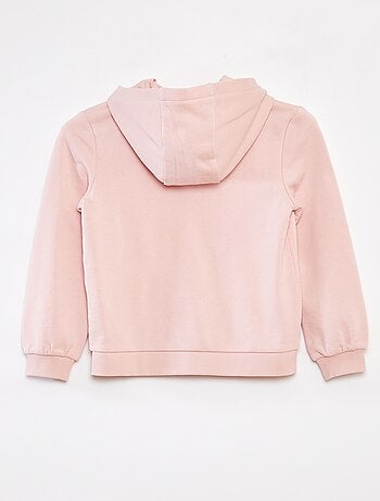 Sudadera lisa con cremallera y capucha