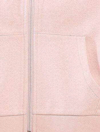 Sudadera lisa con cremallera y capucha