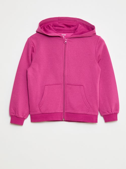 Sudadera lisa con cremallera y capucha - Kiabi