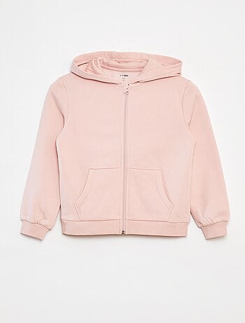 Sudadera lisa con cremallera y capucha