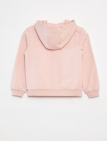 Sudadera lisa con cremallera y capucha