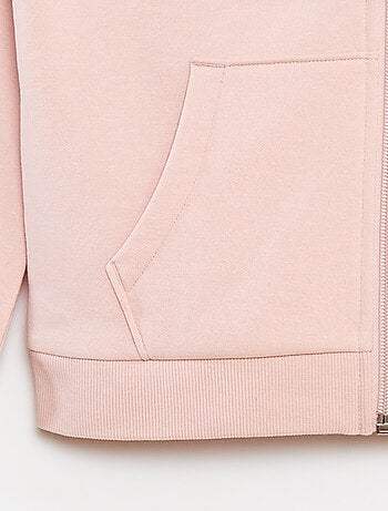 Sudadera lisa con cremallera y capucha