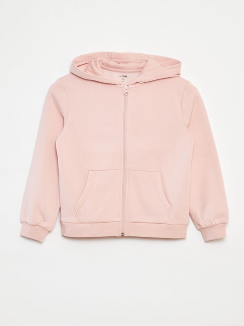 Sudadera lisa con cremallera y capucha - Kiabi