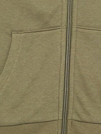Sudadera lisa con cremallera y capucha
