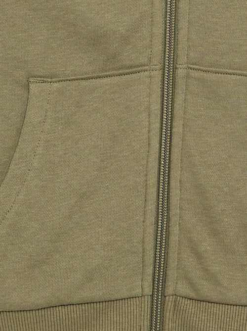 Sudadera lisa con cremallera y capucha - Kiabi