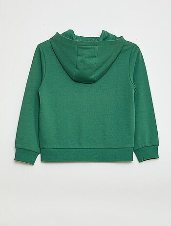 Sudadera lisa con cremallera y capucha