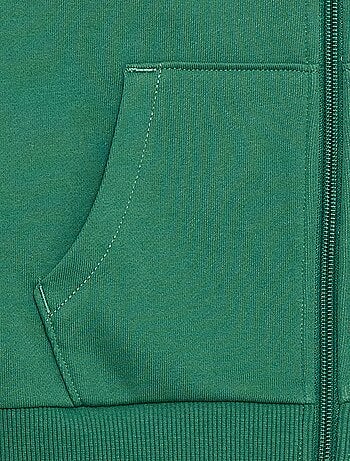 Sudadera lisa con cremallera y capucha