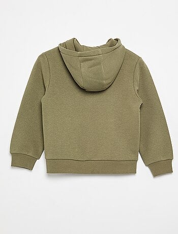 Sudadera lisa con cremallera y capucha