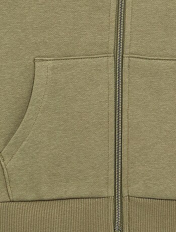 Sudadera lisa con cremallera y capucha
