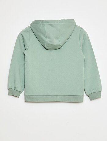 Sudadera lisa con cremallera y capucha