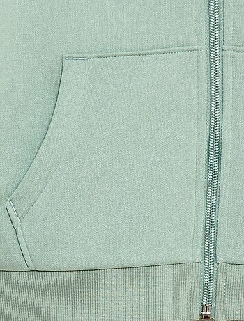 Sudadera lisa con cremallera y capucha