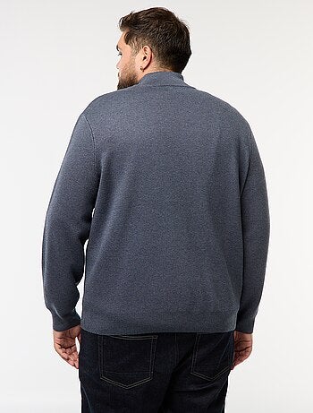 Sudadera lisa con cuello alto con cremallera estilo camionero