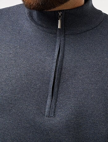 Sudadera lisa con cuello alto con cremallera estilo camionero