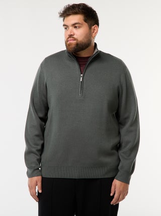 Sudadera lisa con cuello alto con cremallera estilo camionero