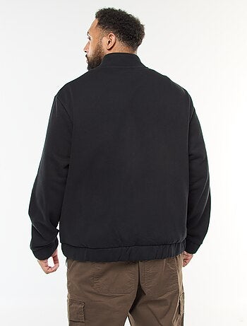 Sudadera lisa con cuello alto y abertura de cremallera
