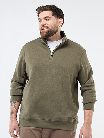 Sudadera lisa con cuello chimenea