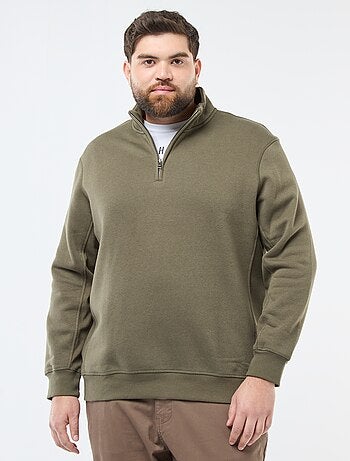 Sudadera lisa con cuello chimenea