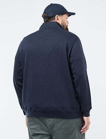 Sudadera lisa con cuello chimenea