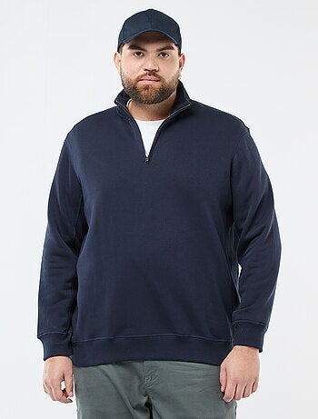 Sudadera lisa con cuello chimenea