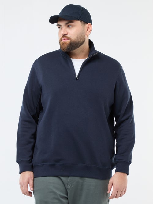 Sudadera lisa con cuello chimenea - Kiabi