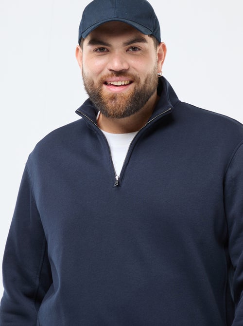 Sudadera lisa con cuello chimenea - Kiabi